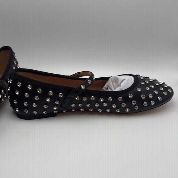 CUSHIONAIRE Flashy Women’s Bling Studded Mary Jane Flats SIZE 7 BLACK EMBELLISH - Picture 7 of 12